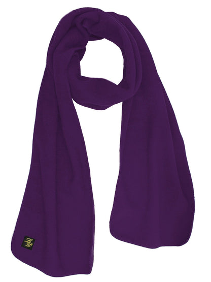 Black 3 Piece Fleece Hat Scarf & Glove Matching Set Purple