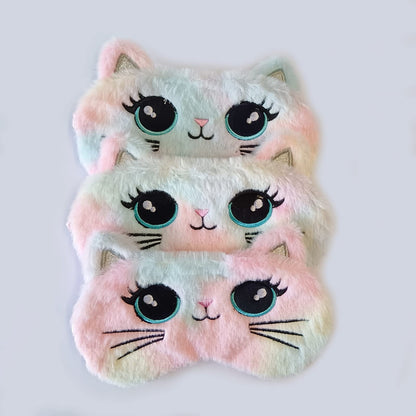 Cute Animal Sleeping Mask Soft Plush Blindfold Cute Rabbit Panda Koala Eye Cover Eyeshade for Kids Teens Girls Women (Flamingo)