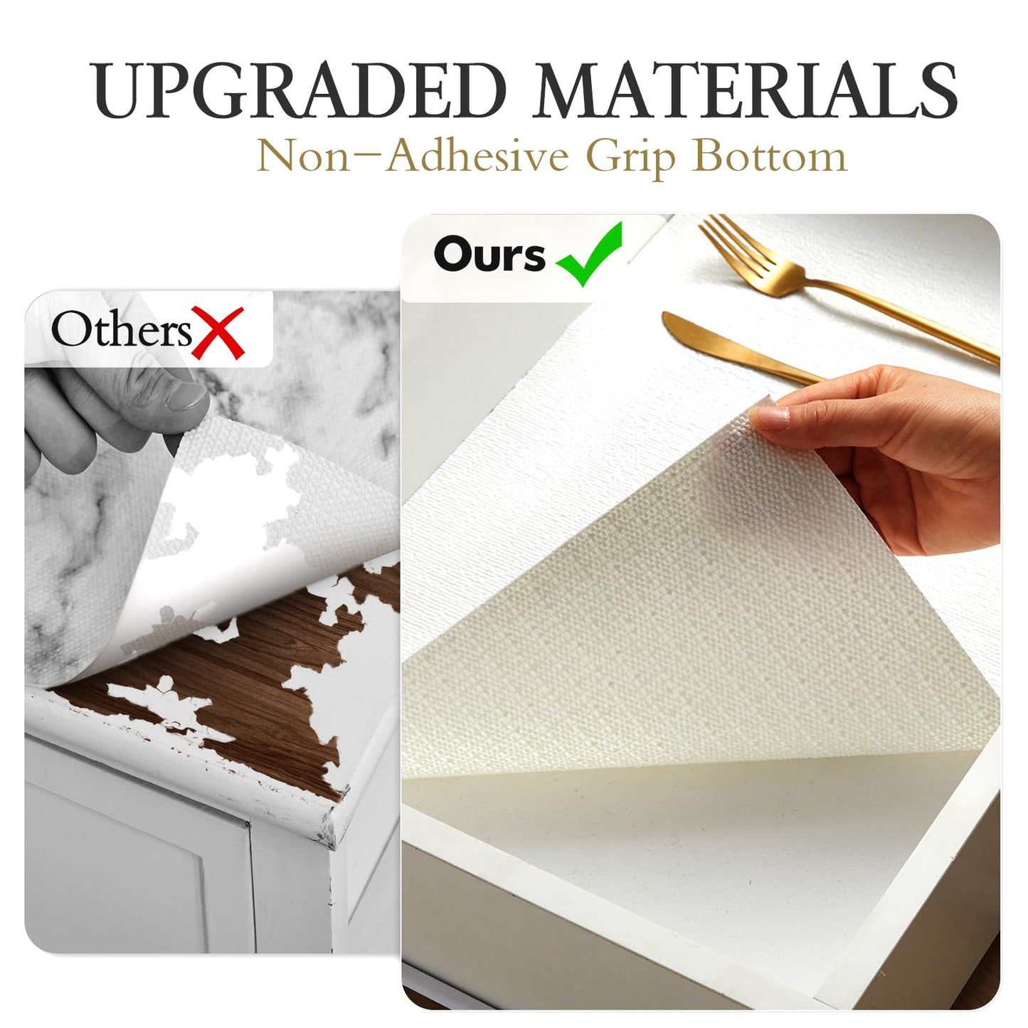 Beautysaid Shelf and Drawer Liner for Kitchen Cabinet, Non Adhesive Non Slip Shelf Paper Waterproof Washable Thickened for Dresser Pantry Shelve Bathroom Protector Liner(White,12 in x 10 FT)