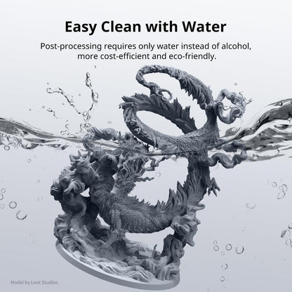 ANYCUBIC Water Washable 3D Printer Resin 2.0 with Easy Post-Processing, High Precision and High Resilience, Low Odor and Anti-Yellowing 3D Resin for LCD/DLP Printers(Grey,1kg)