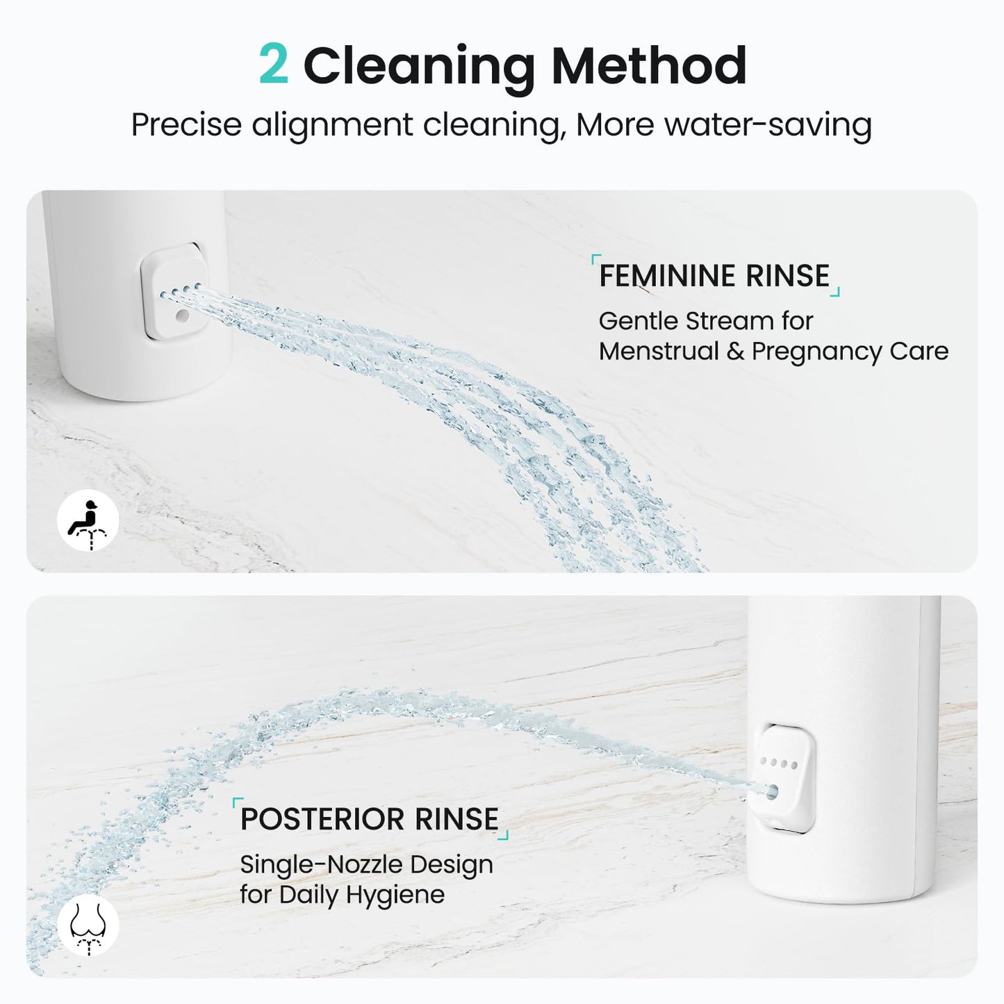 TOEE Handheld Bidet Sprayer for Toilet, 55" Leak-Proof Hose, Easy Install