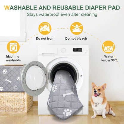 Gimars Reusable Dog Training Pads,2 Pack 120×90cm Washable Dog Pads,Thickened Absorbent Pet Mat,Fast Drying Training Mat for Puppy/Senior Pet Whelping Incontinence Housebreaking