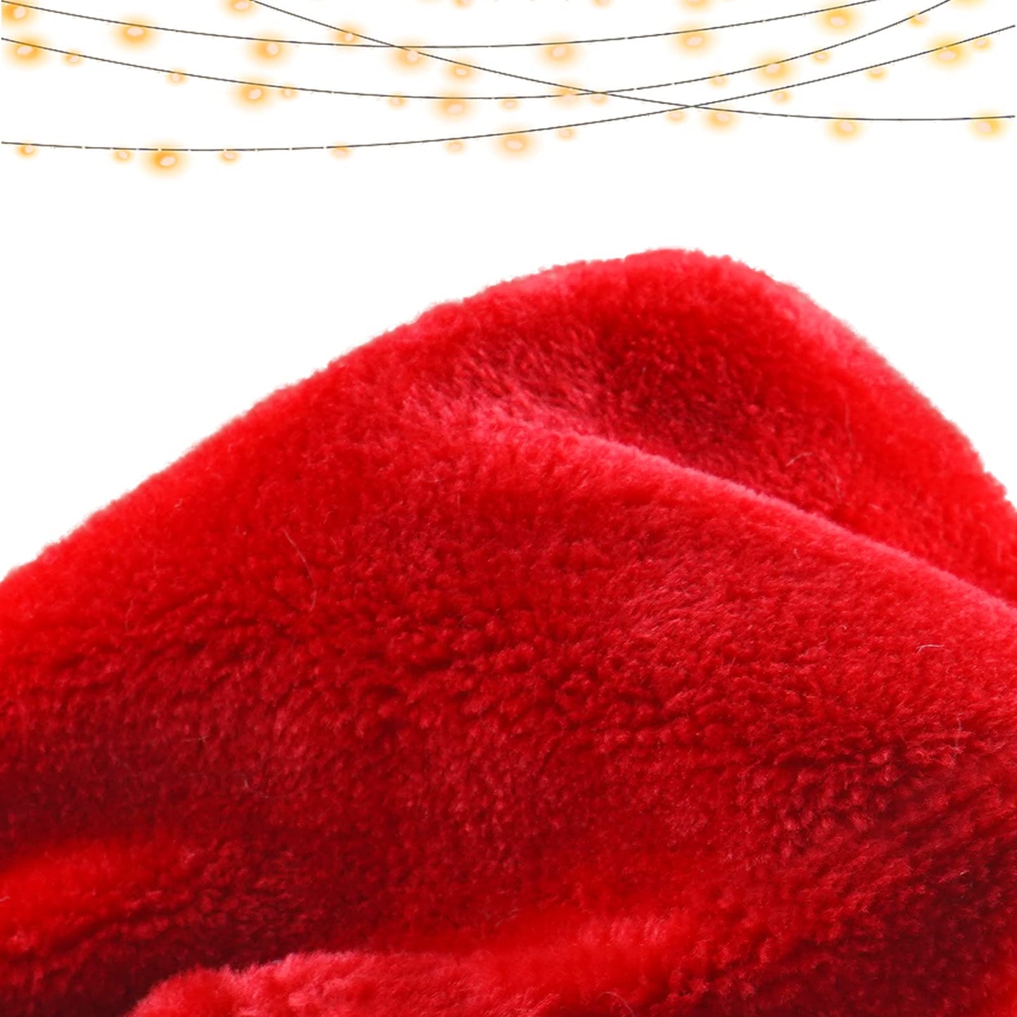 PUHPIG Santa Hat for Adults, Christmas Hat Unisex Double Layer Thicken Velvet Comfy Holiday Xmas Hat for New Year Festive Party