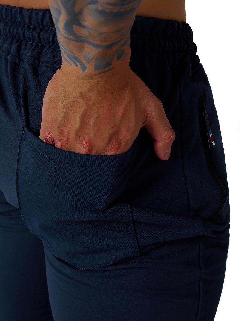Punwet Mens Jogging Casual Pants Joggers Sweatpants Active Athletic Workout for Men Navy L