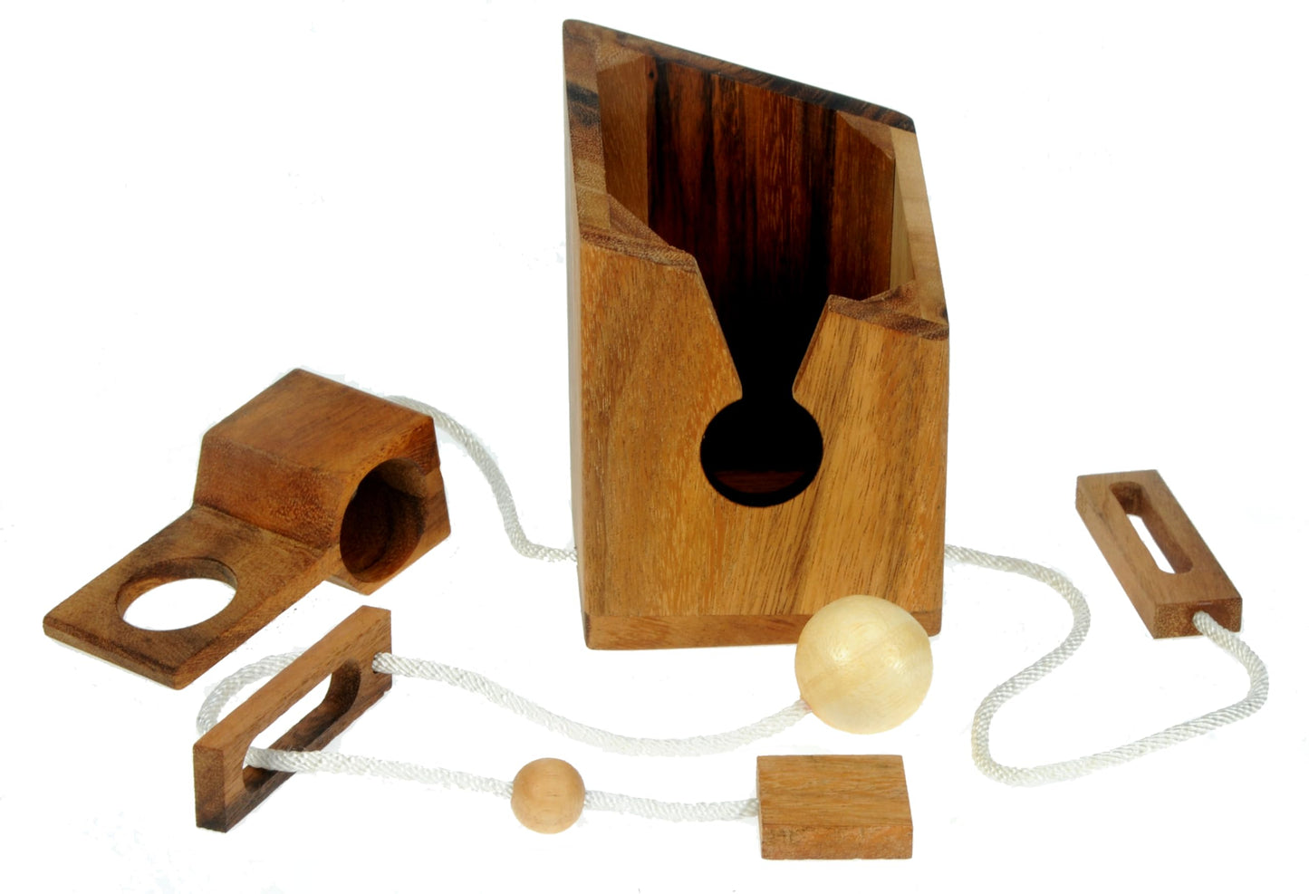 Namesakes® Bottle Jail Wooden Puzzle – Fun IQ Brain Teaser & Lock Challenge for Adults – Handcrafted Logic Game from Premium Wood – Unique Gift for Men & Women – Novelty Packaging Idea
