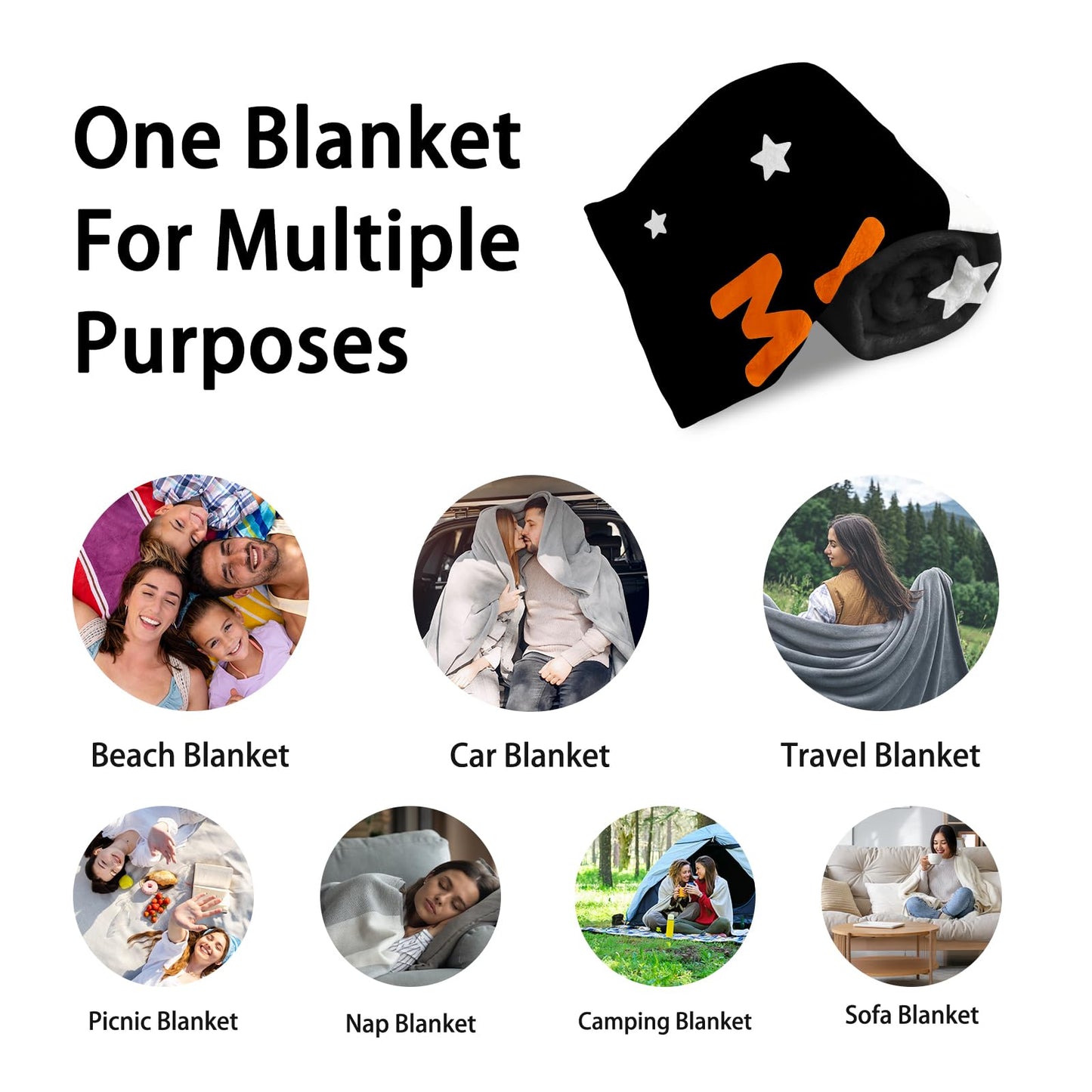 Halloween Throw Blanket for Women Men, Halloween Fall Throw Blanket, for Boyfriend Girlfriend, Boo Basket Stuffers for Women Men Adults, Flannel You're My Boo Blanket 50"x60"