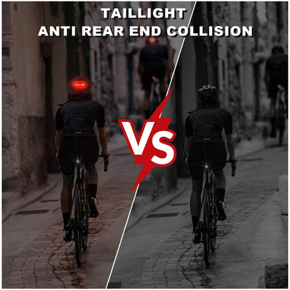 Bike Helmet, Shinmax Adult Cycling Helmet with USB Rechargeable LED Front and Back Light Bicycle Helmets for Men Women (Black, Large)