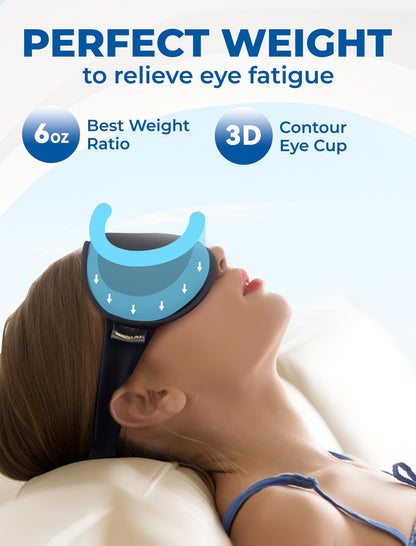 3D Cooling Gel Sleep Mask for Women & Men – 6oz Weighted Eye Mask for Sleeping, 100% Blackout, Ice Cold Gel, Migraine & Headache Relief, Eye Care, Deep Relaxation, Airplane Travel Essentials, Gift