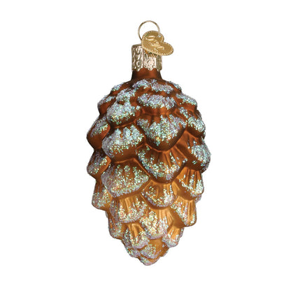 Old World Christmas Woodland Cone Glass Blown Ornament for Christmas Tree, Handcrafted Holiday Decoration, Nature Collection