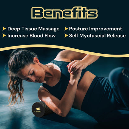 Foam Roller - Mini - 12 x 4 inches - Textured for Muscle Massage, Physical Therapy, Pilates, Yoga, Exercise Equipment by FitNation