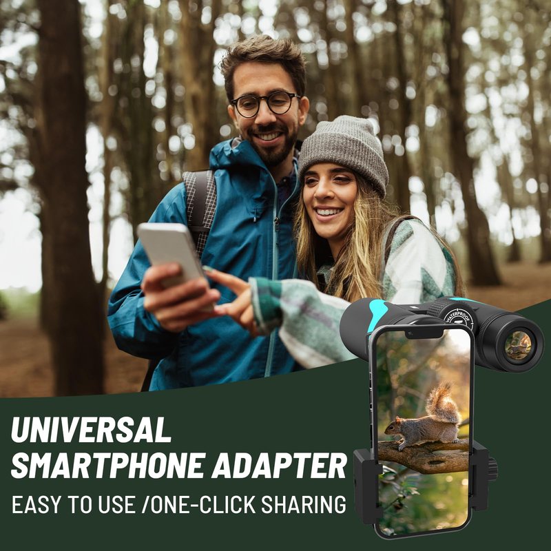 15x55 UHD Binoculars for Adults High Powered with Phone Adapter - Large View, BAK4 Prism, Waterproof, Lightweight for Bird Watching, Hunting, Cruise, Travel, Camping (Blue)