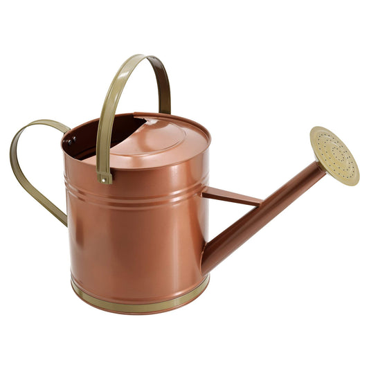 Classic Shiny Galvanized Metal Watering Can, Easy-Pour, Indoor and Outdoor, 2.6 gal, Shiny Galvanized Metal