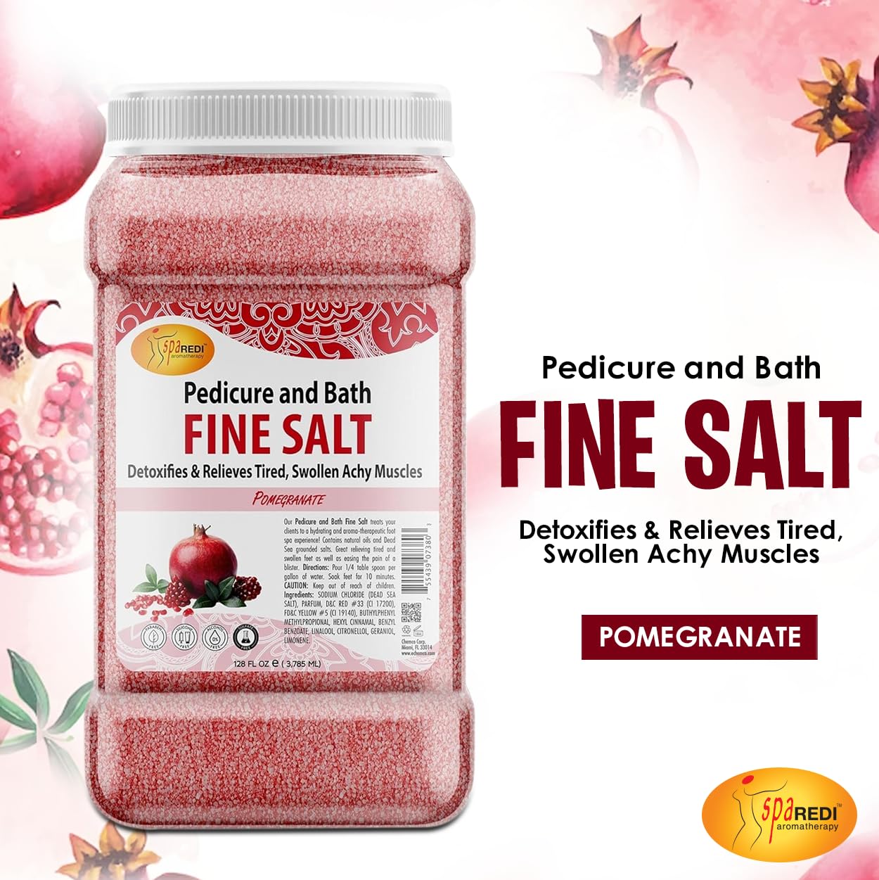 SPA REDI - Detox Foot Soak Pedicure and Bath Fine Salt, Lavender and Wildflower, 128 Oz - Made with Dead Sea Salts, Argan Oil, Coconut Oil, and Essential Oil, Hydrates, Softens and Moisturizes