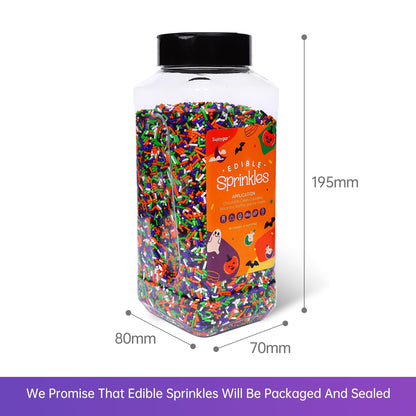 Halloween Sprinkles, Halloween Jimmies Sprinkles for Cake Decorating, 1.32LB Bulk Edible Sprinkles for Cupcake Toppers Baking Cookie Ice Cream Dount Chocolate