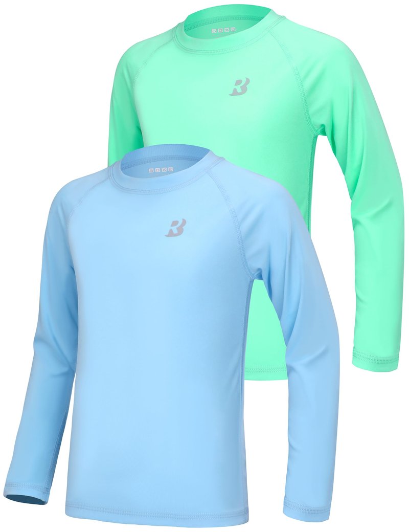 Roadbox Boys Rash Guard Swim Shirt UPF 50+ Long Sleeve Sun Protection Shirts, Kids UV Athletic Beach Quick Dry Rashguard