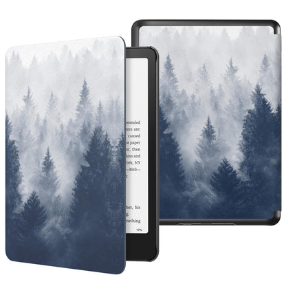 MoKo Case for All-new 7"Kindle Paperwhite 12th Generation 2024&Kindle Colorsoft Signature Edition 2024,Lightweight PU Protective Shell Cover with Auto Wake/Sleep for Kindle Paperwhite 2024,Gray Forest