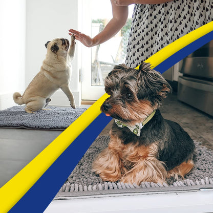 Muddy Mat AS-SEEN-ON-TV Highly Absorbent Microfiber Door Mat and Pet Rug, Non Slip Thick Washable Area and Bath Mat Soft Chenille for Kitchen Bathroom Bedroom Indoor and Outdoor - Grey Medium 30"X19"