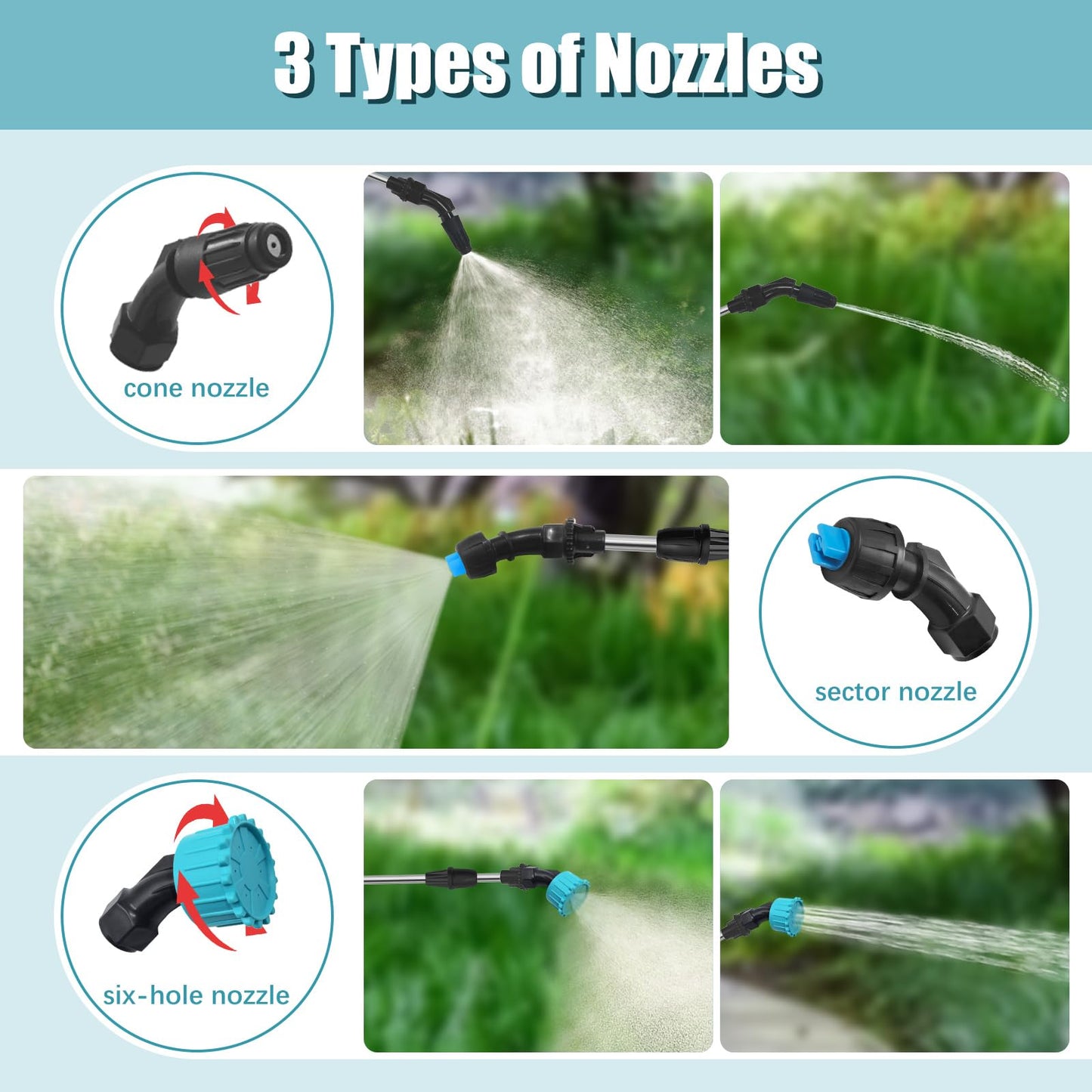 Battery Powered Garden Sprayer, 1 Gallon Electric Sprayer in Lawn with USB Rechargeable Handle, Retractable Wand, 3 Mist Nozzles, Yard Water Pump Sprayers with Adjustable Shoulder Strap for Gardening