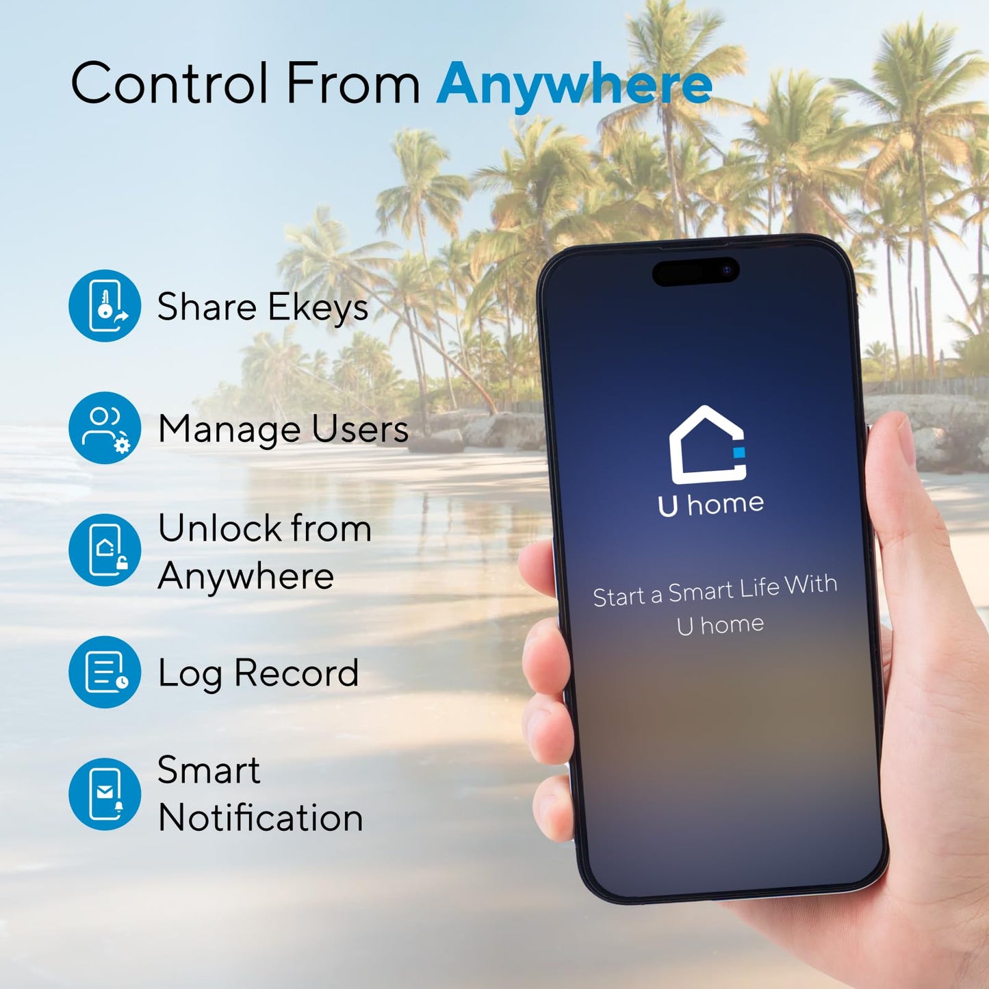 ULTRALOQ Bolt Fingerprint WiFi Smart Lock, Works with Apple Home, Siri, Alexa, 8-in-1 Keyless Entry with Fingerprint ID, App Remote Control, Keypad Deadbolt, BHMA Cert., Easy Install, 10 Mo. Battery