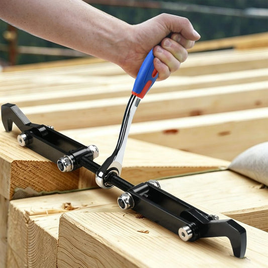 DITKOK Heavy Duty Beam Puller Tool with Iron Hooks, Wall Puller Framing Tool with Ergonomic Reversible Ratchet, Framing Puller For Mass Timber, CLT, Post & Beam, and ZIP Panels, Clamping Travel 4.53"