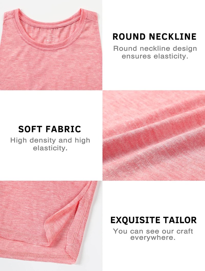 Cosy Pyro Workout Tank Tops for Women Lightweight Running Tanks Basic Gym Tops Sleeveless Athletic Yoga Shirts-4 Pack Black/Light Gray/White/Pink XL