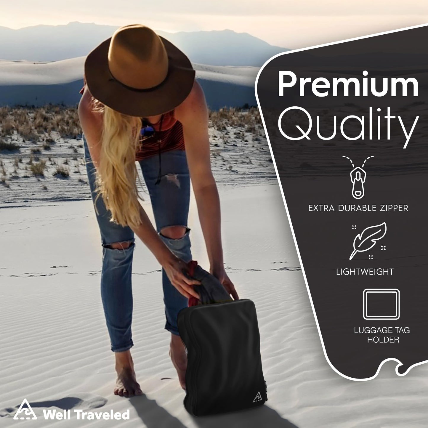 4-Piece Deluxe Compression Packaging Cube - Maximize Space In Luggage With Hybridmax Double Capacity Compression Cube Design, Luxury Compact Packing Cube Compression, Large, Small, & Medium Set