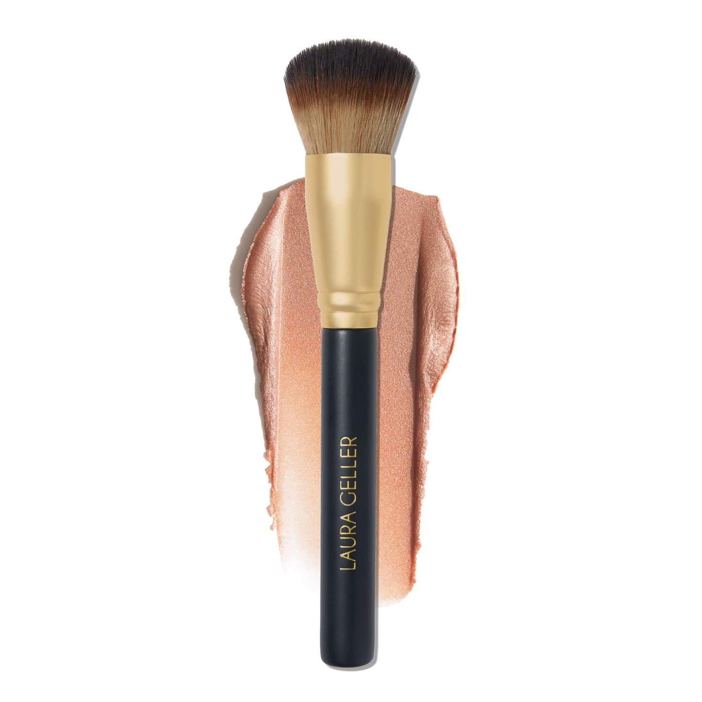 LAURA GELLER NEW YORK Retractable Black Kabuki Brush for Liquid, Cream and Powder Face Makeup With Aluminum Handle