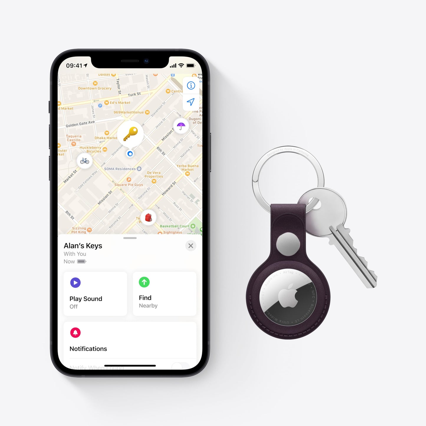 Apple AirTag. Track your keys, wallet, luggage, backpack. Replaceable battery. Water-resistant. One-tap set up with iPhone or iPad.
