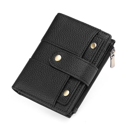 GOIACII Small Women's Wallet Ladies Credit Card Holder with 4 ID Windows & Zip Coin Pocket RFID Blocking Leather