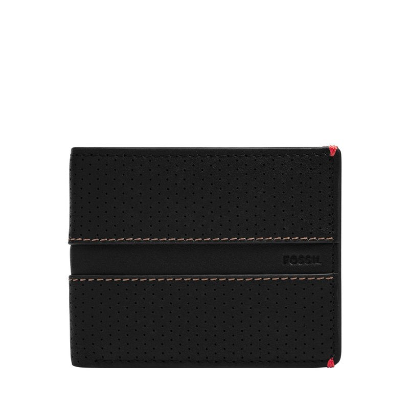 Fossil Men's Sport Tourer Leather Bifold Flip ID Wallet; Slim Wallet for Men, Black