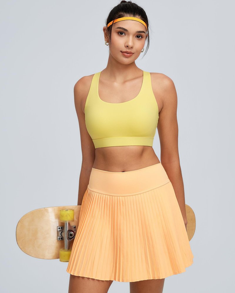 RUNNING GIRL Sports Bras for Women High Support, Adjustable Straps High Impact Sports Bras with Sewn in Pads Workout Running Bra(3173 Bright Yellow L)