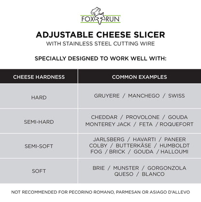 Fox Run 5047 Adjustable Cheese Slicer with 2 Replacement Wires