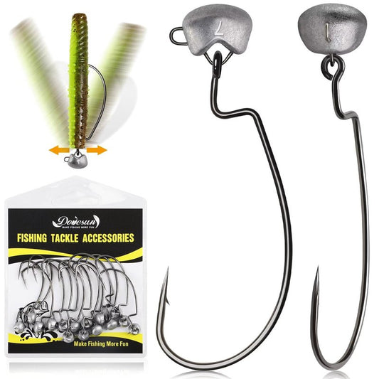Dovesun Ned Rig Jig Heads Weedless Jig Head for Bass Fishing Swimbait Jig Head Shaky Ned Rig Hooks Saltwater Freshwater 1/8oz(3.5g)-Hook 2/0 * 15pcs
