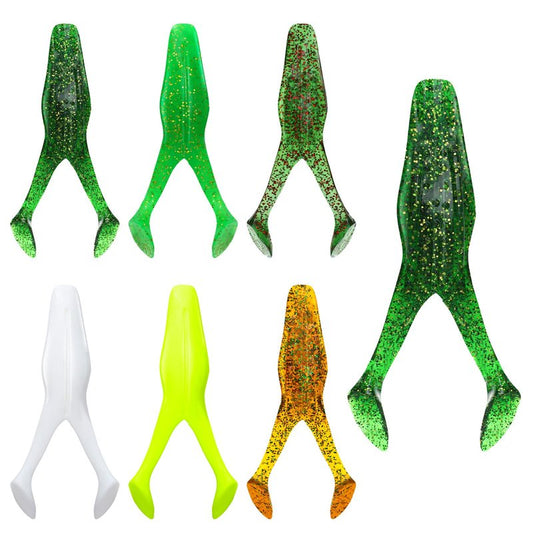 Teyva Daily 6 Pcs Topwater Frog Lure for Bass Fishing 4.13 Inch Rabbit Frog Fishing Lures Gear Soft TPE Plastic Floating Bait with Weedless Hooks for Freshwater Saltwater Bass Trout