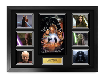 HWC Trading Star Wars Revenge of the Sith Gifts Printed Signed Autograph Picture for Movie Memorabilia Fans - A2 Framed