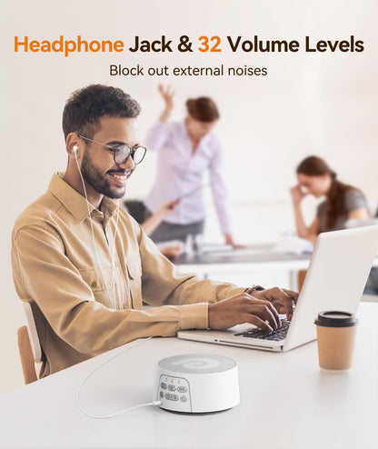 Dreamegg White Noise Sound Machine for Adults Sleeping, D3 Pro Sound Machine for Baby Adults, 29 HiFi Sound, Battery/Adapter, Portable Sound Machine for Sleeping, Sound Therapy for Home Office Travel