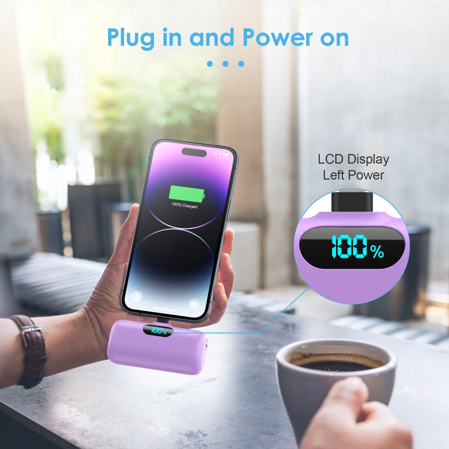Small Portable Charger for iPhone,Upgraded 5000mAh PD Fast Charging Power Bank,Mini Battery Pack Backup Charger Compatible with iPhone 14/14 Pro Max/13/13 Pro/12 Pro/11/XS/XR/X/8/7/6 etc-Black