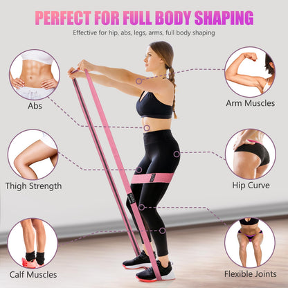 Hurdilen Resistance Bands for Working Out Set, 3 Pcs Pull Up Bands and 3 Pcs Assistance Bands with Door Anchor for Legs, Glutes, Hip, Fabric Loop Bands Workout Bands Resistance for Gym, Home, Office