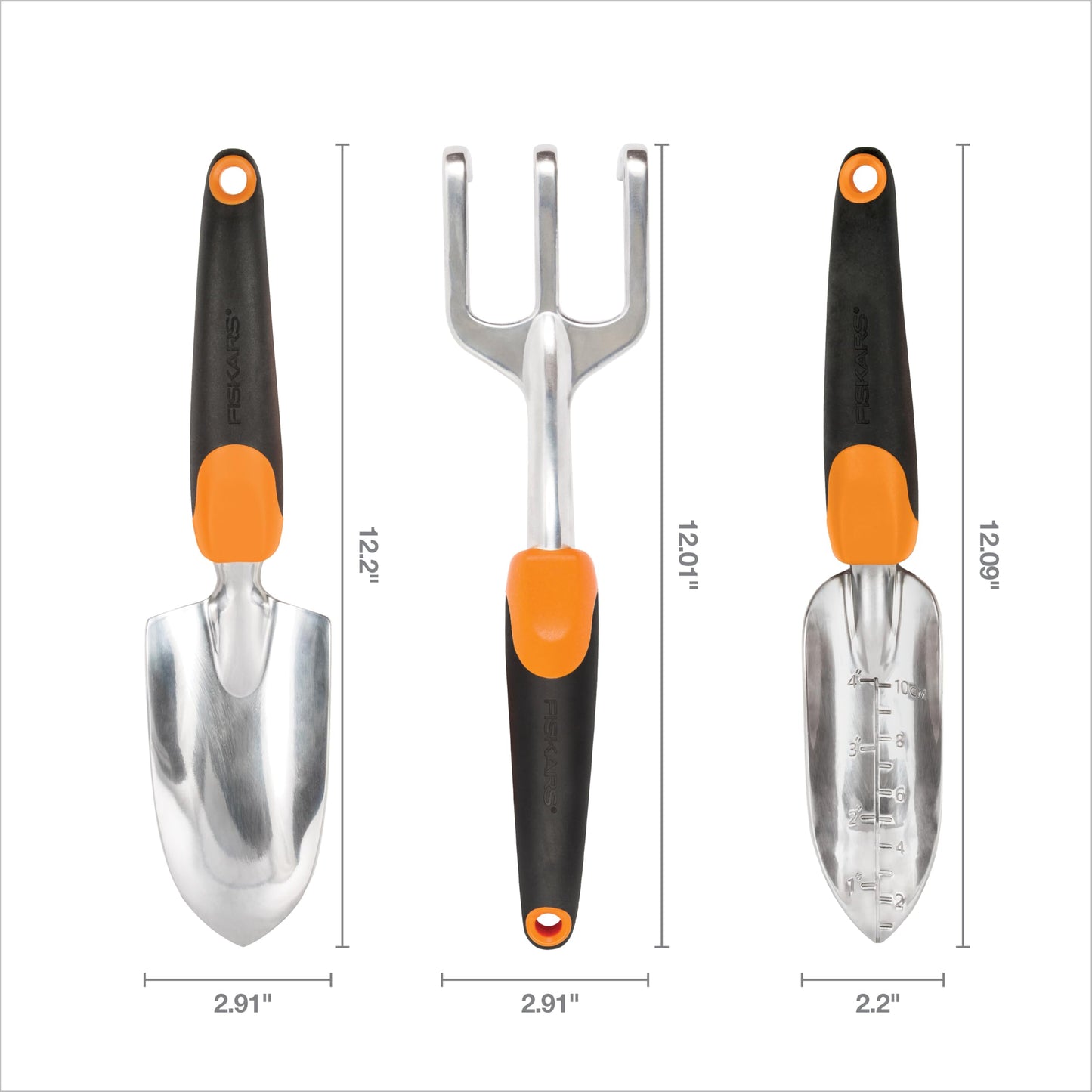 Fiskars 384490-1002 Garden Scratch Tool Set, Recyclable Package, Black/Orange