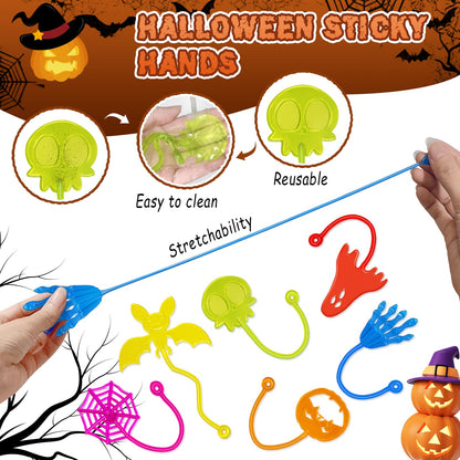 Halloween Sticky Hands Bulk 42PCS Halloween Party Favors for Kids Stretchy Sticky Hand Toy Halloween Goodie Bag Stuffers Fillers Trick or Treat Halloween Party Supplies Toys Classroom Prizes for Kids