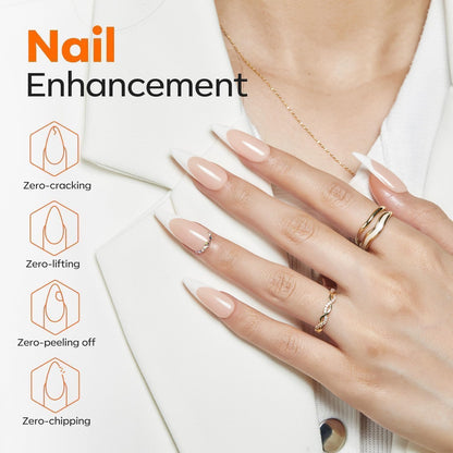 modelones Builder Nail Gel with Gel Top Coat, 3Pcs Clear Builder Nail Kit for Thickening Apex Building Extension Rhinestone Gel Tips Glue, U/V LED Lamp Cured for Home DIY Salon Girls