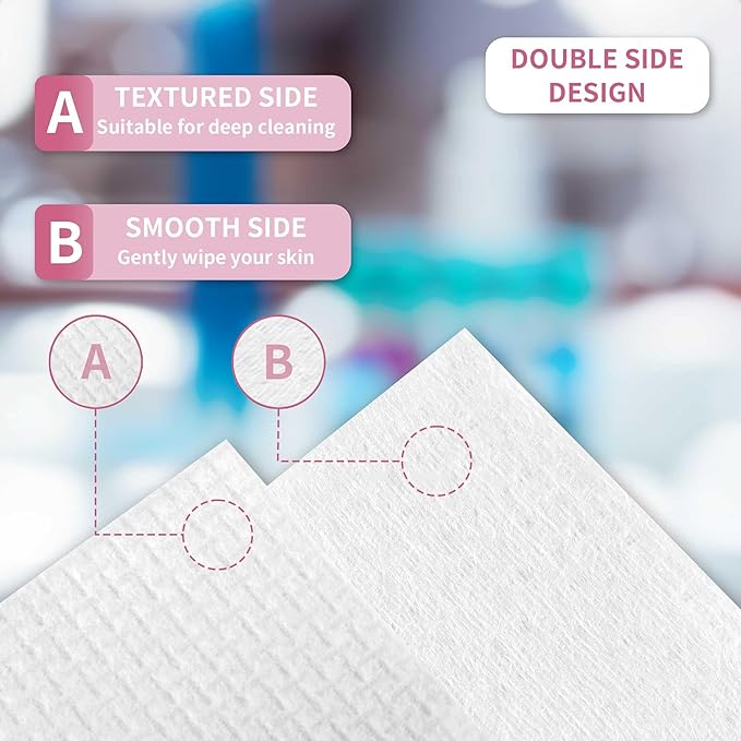 Disposable Face Towels, Extra Thick, Skin Cleansing Wipes