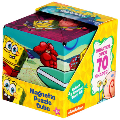 SHASHIBO SpongeBob Shape Shifting Box - Award-Winning Age 8+, Patented Magnetic Puzzle Cube w/ 36 Rare Earth Magnets - Fidget Cube Transforms Into Over 70 Shapes (Spongebob Squarepants-Beach Buddies)