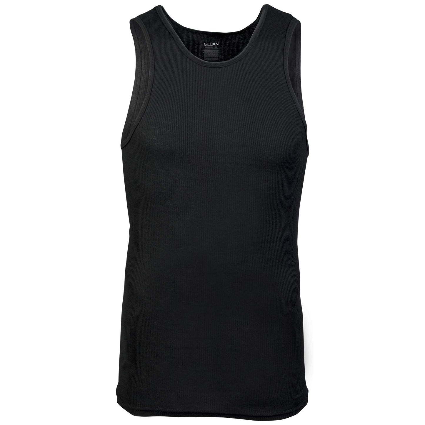 Gildan Men's A-Shirt Tanks, Multipack, Style G1104, Black (6-Pack), Medium