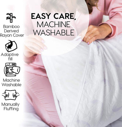 pillowLY Shredded Memory Foam Pillow For Neck Support & Pain Relief - 2 Comfort Zones (Soft & Firm) Adjustable for Stomach Back & Side Sleepers, Best Orthopedic Sleeping Pillow - Bamboo Cover