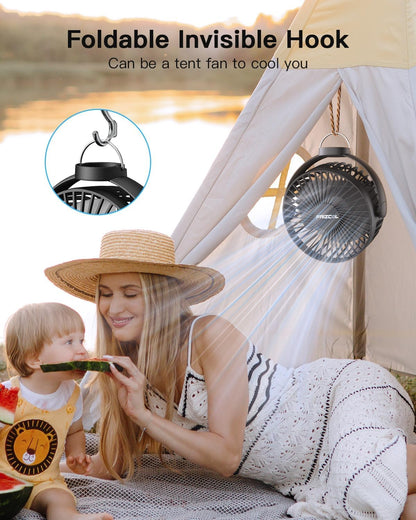 FRIZCOL Portable Stroller Fan, Use As Power Bank, 65H 12000mAh Battery Operated Fan Flexible Tripod Baby Car Seat Fans with Timming, Personal Mini Handheld/Desk/Small Clip On Fans For Stroller