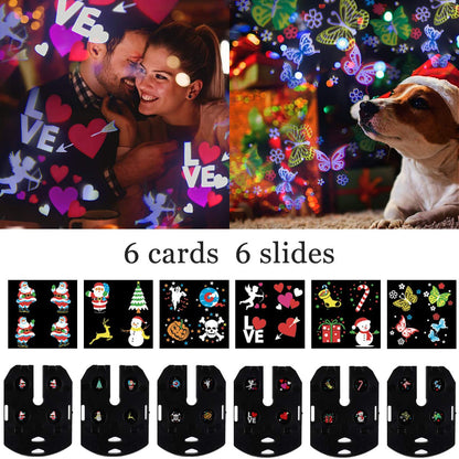 Halloween Projector Lights, Halloween LED Projection Lamp, Moving Skulls Pumpkin Projector Lights, Landscape Light for Indoor Halloween Holiday Night Gathering Party Decoration, Switchable-6 Slides