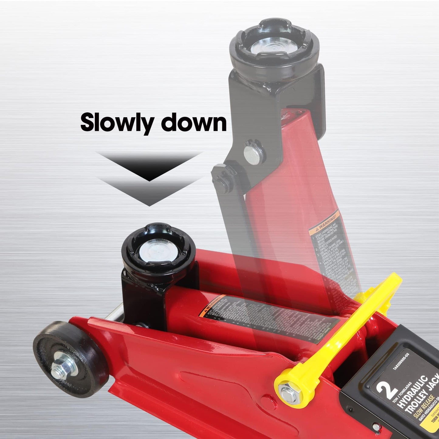 BIG RED T82012GS-1 Torin Hydraulic Trolley Service Lift Jack/Portable Floor Jack with Special Slow Release and Blow Mold Carrying Storage Case : 2 Ton (4,000 lb.) Capacity, Red