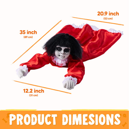 JOYIN Halloween Animatronics Decorations Outdoor Groundbreaker Crawling Doll, Creepy Halloween Graveyard Decoration Outside Decor Scary Haunted House Prop Sound Activated with Sounds and Lights