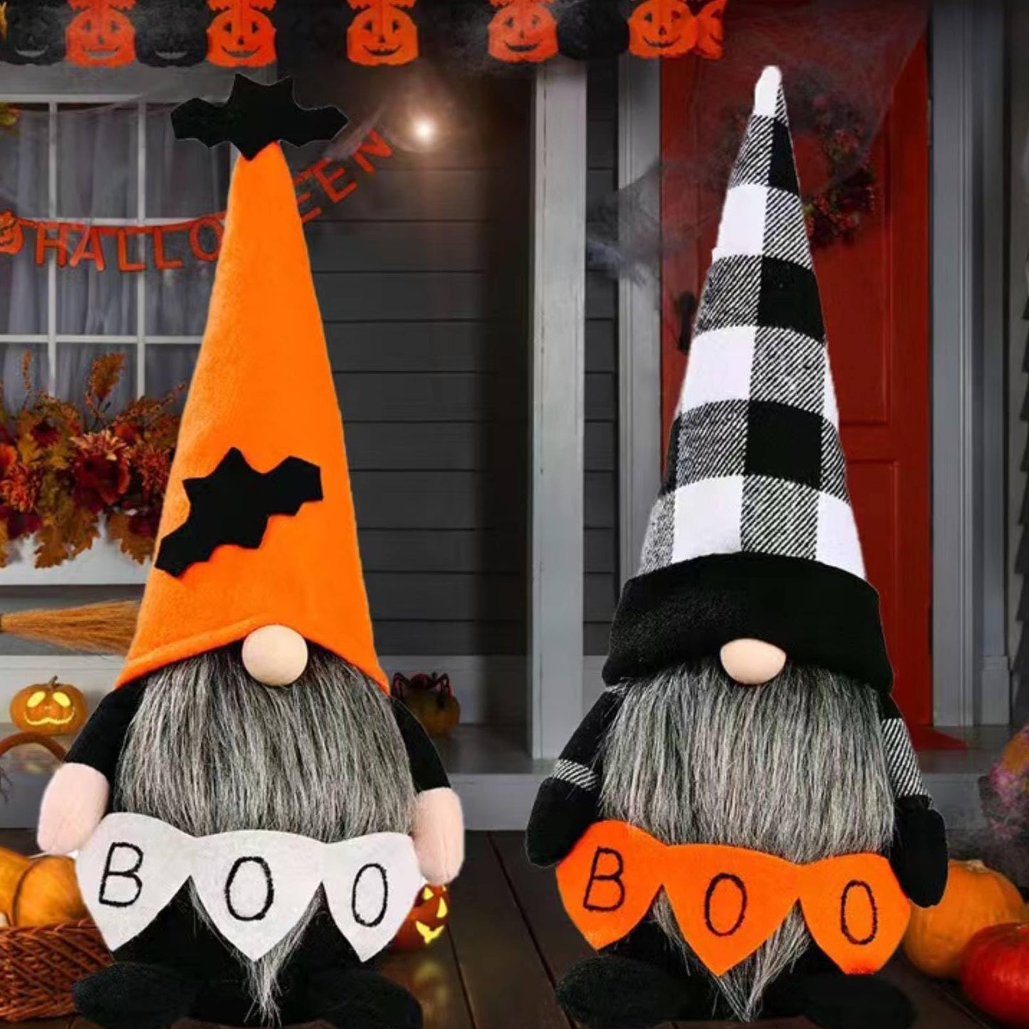 ALYRMEI Halloween Gnomes Plush Decor,Witch Scandinavian Tomte Nisse Gnome Swedish Table Decorations Handmade Gnome Decoraion for Home,Orange